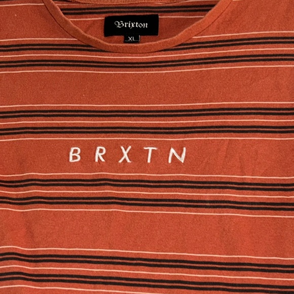 Brixton Rust Striped Tee Size XL - Picture 5 of 8